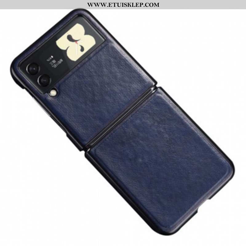 Etui do Samsung Galaxy Z Flip 3 5G Etui Folio Przeszycia Z Efektem Skóry